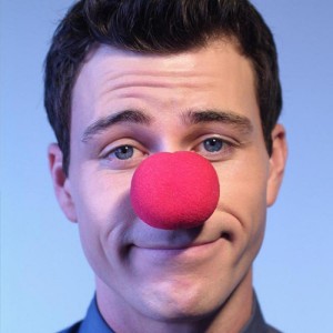 To help give you a very vivid image of what transpired, here is a picture of an internet man wearing a similar red ball/clown nose.