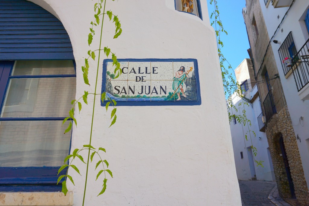 Calle de San Juan street sign in Sitges Spain