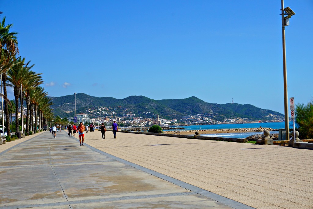 Runner on Passieg Maritim in Sitges Spain