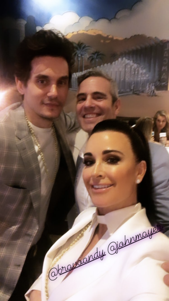 John Mayer, Andy Cohen, and Kyle Richards at Andy Cohen's baby shower