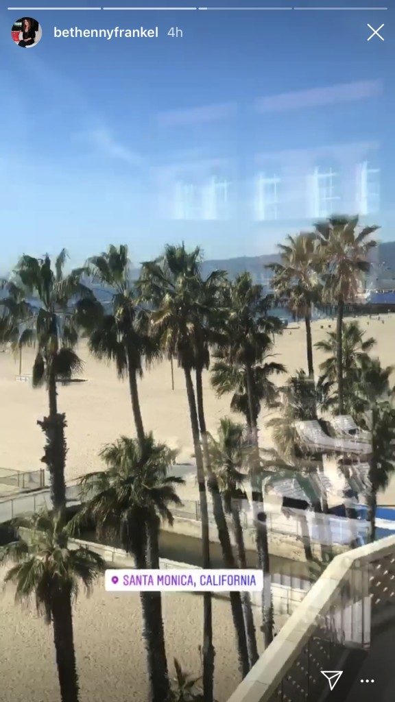 Bethenny Frankel posting from Santa Monica. Why wasn't Bethenny Frankel of Real Housewives of New York City at Andy Cohen's baby shower