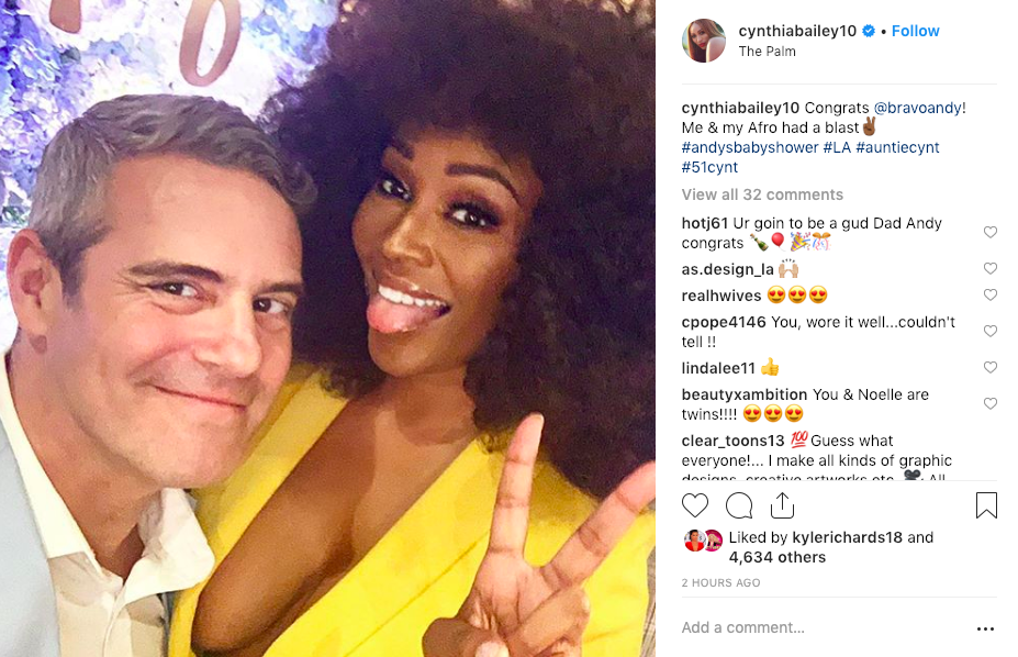 Cynthia Bailey with Andy Cohen at his baby shower