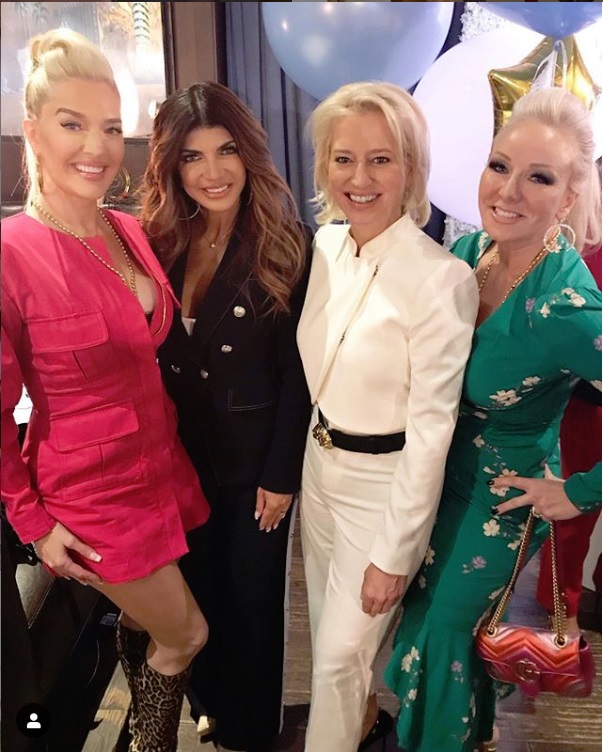 Erika Jayne, Teresa Giudice, Dorinda Medley, and Margaret Josephs at Andy Cohen's baby shower