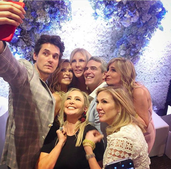 John Mayer takes a selfie with Real Housewives at Andy Cohen's baby shower