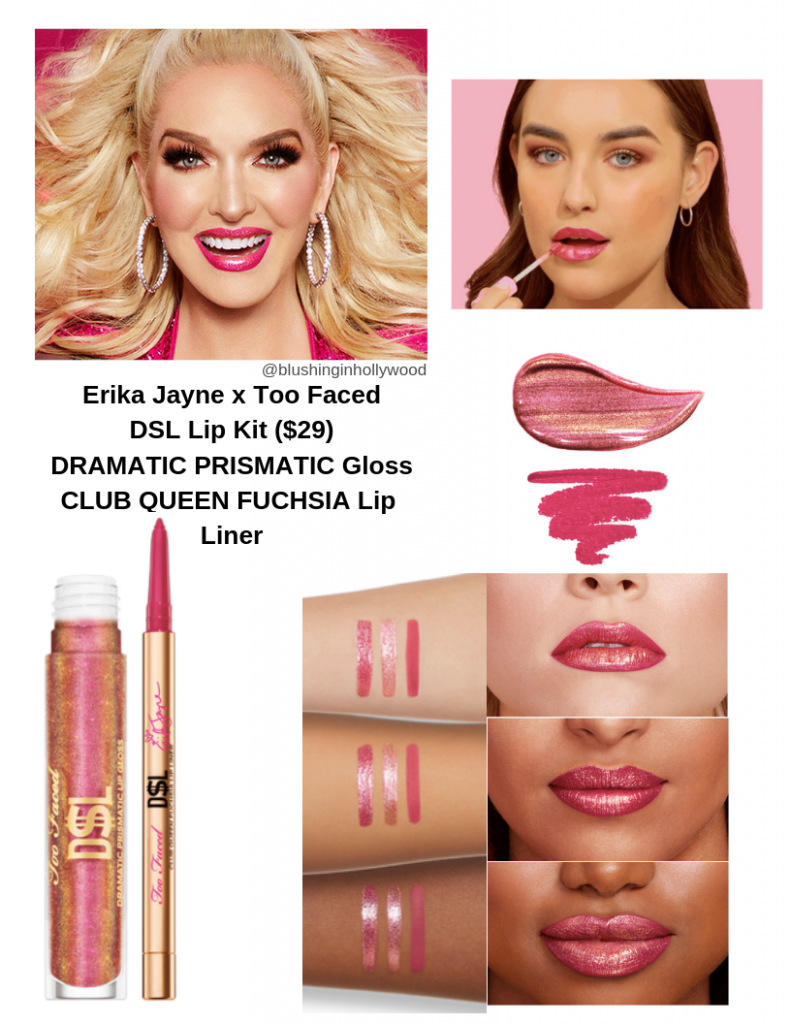 Erika Jayne x Too Faced DSL Lips lip kit with swatches. All Photos from TooFaced.com