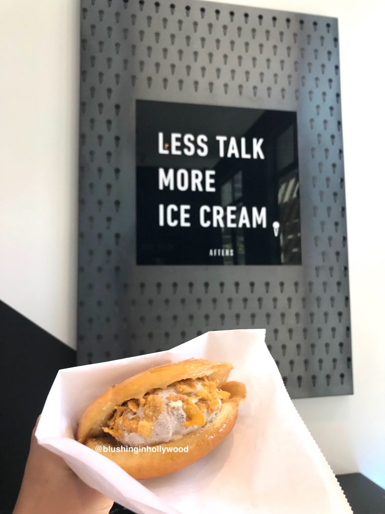 "Less Talk More Ice Cream" sign at Afters in Hollywood