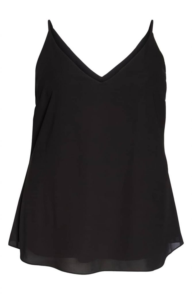 City Chic Double Layered V-Neck Camisole Top comes in sizes 14-26 and is available at Nordstrom