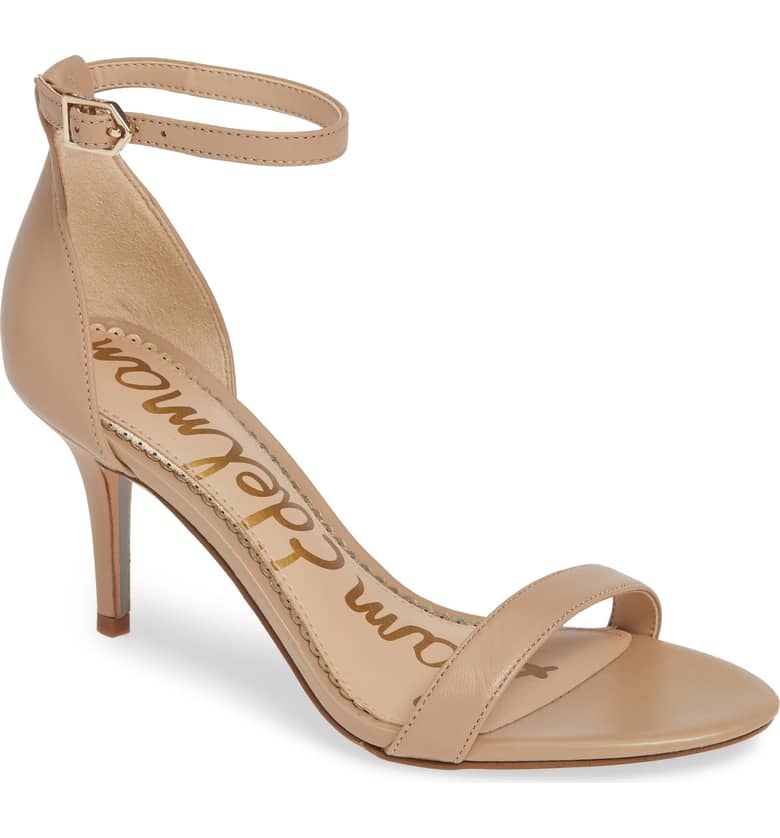 Sam Edelman Patti Ankle Strap Sandal in Classic Nude Leather