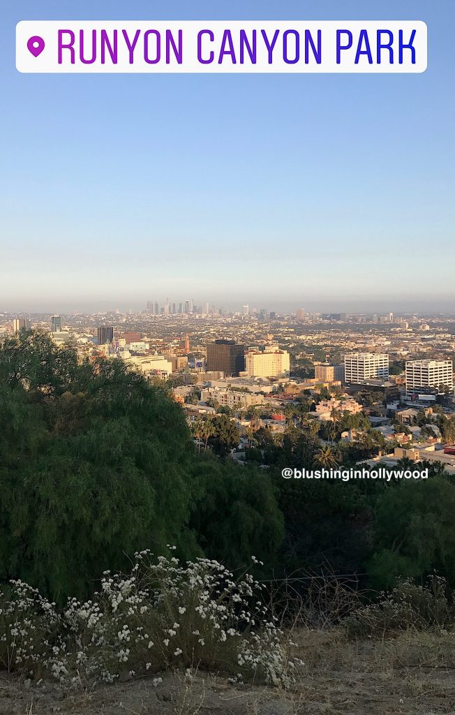 View of Hollywood and Downtown Los Angeles from the top of Runyon Canyon Hike in Hollywood