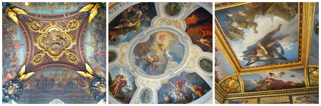 The ceilings at the Louvre in Paris