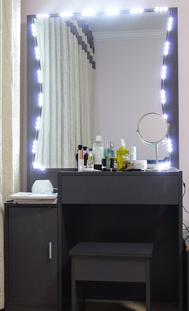 DIY Vanity Lighted Mirror using LED lights from Amazon