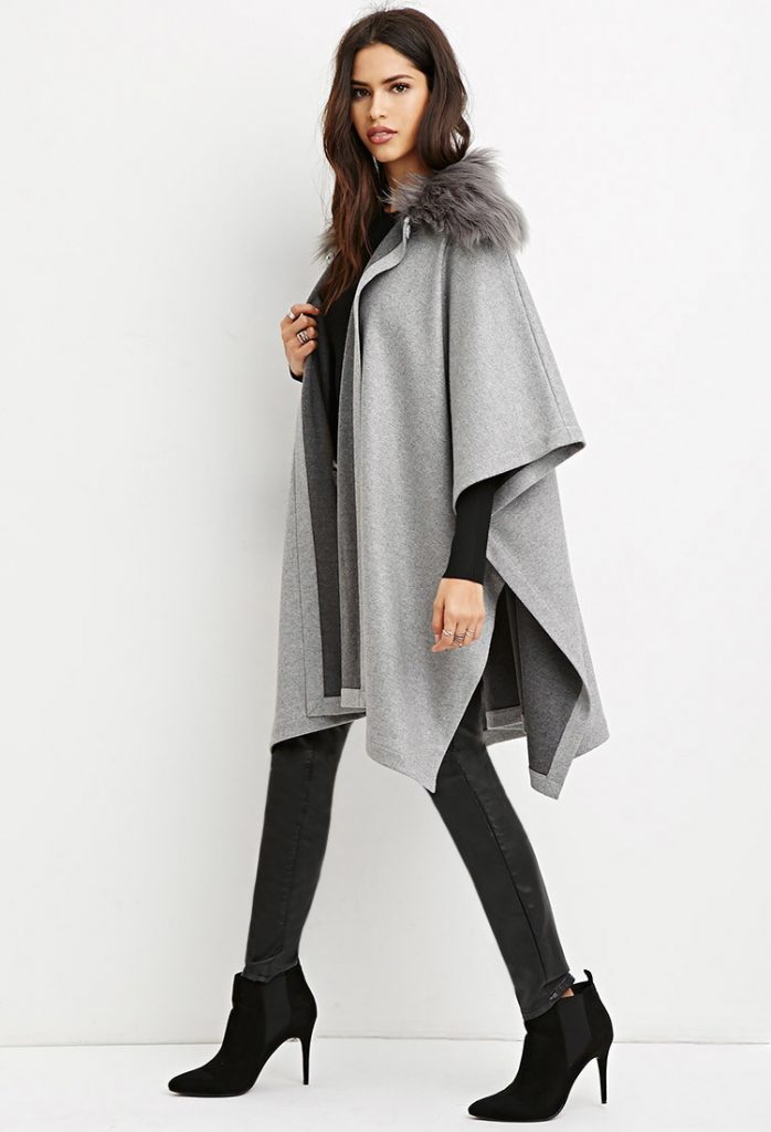 Forever21-faux-fur-grey-poncho