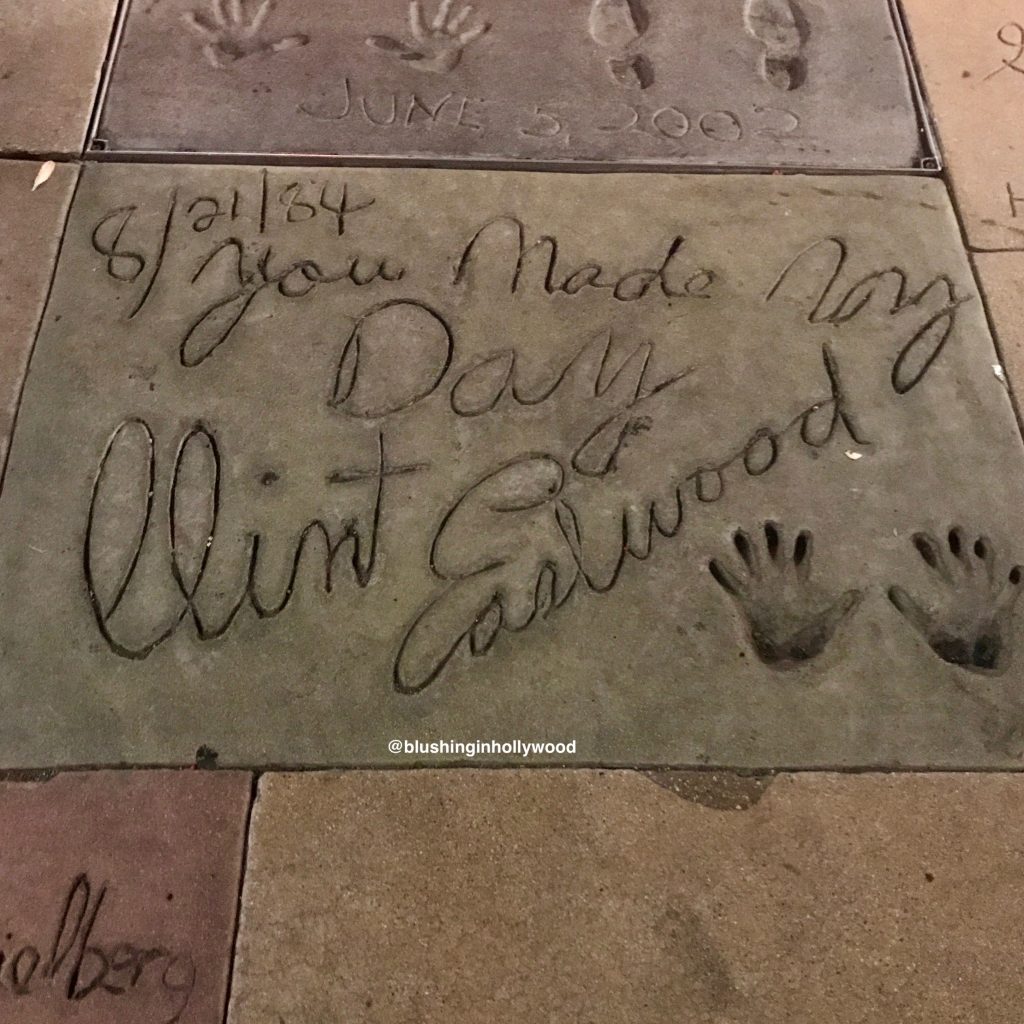 Clint Eastwood's Handprints and "You Made My Day" quote in front of the Grauman's Chinese Theater in Hollywood, CA