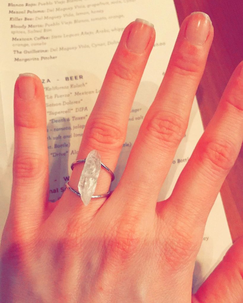 Clear quartz crystal ring from Cary Lane in San Francisco