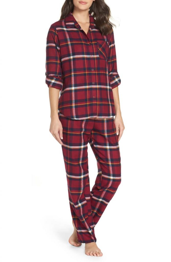 Make + Mode Girlfriend Pajamas in Burgandy Berry Annie Plaid