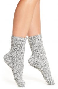 Nordstrom Butter Crew Socks in Black Marled