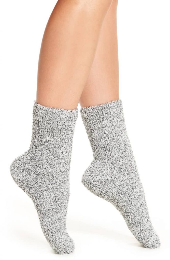 Nordstrom Butter Crew Socks in Black Marled