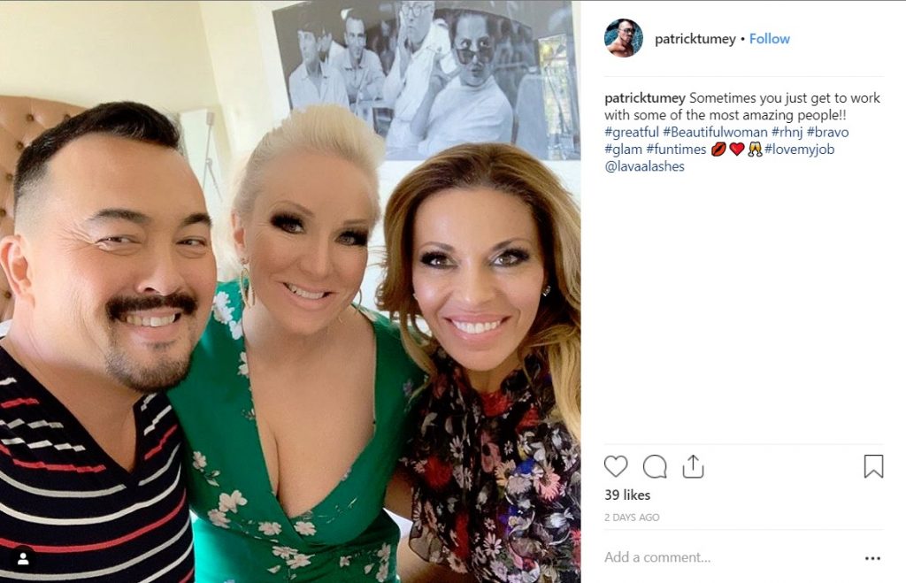 Patrick Tumey did glam on Real Housewives of New Jersey Margaret Josephs and Dolores Catania in Beverly Hills for Andy Cohens baby shower