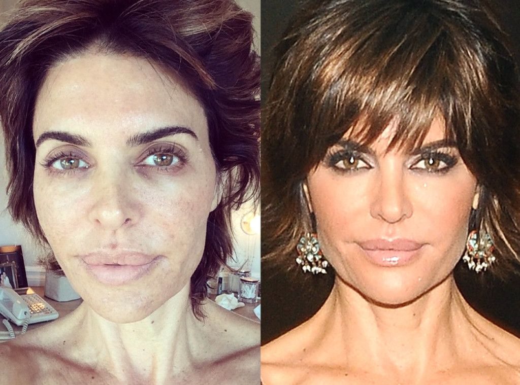 Lisa Rinna without vs. with makeup. Beautiful both ways!