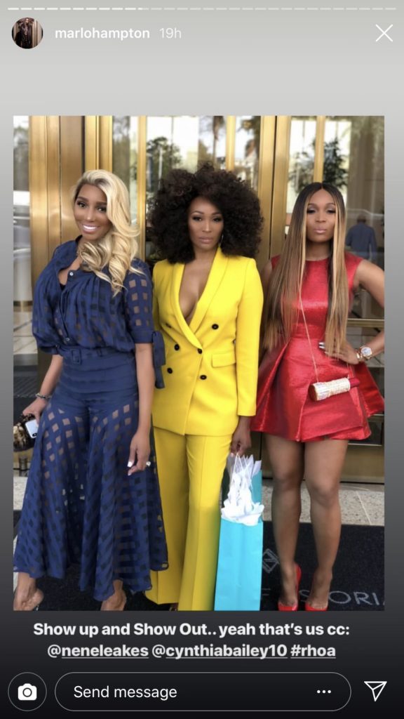 Nene Leakes, Cynthia Bailey, and Marlo Hampton at the Waldorf Astoria Hotel in Beverly Hills