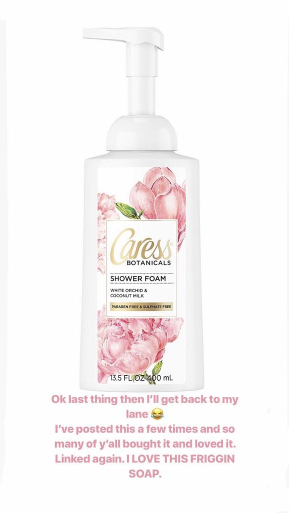 Naomie Olindo loves the Caress Botanicals Shower Foam in White Orchid and Coconut Milk