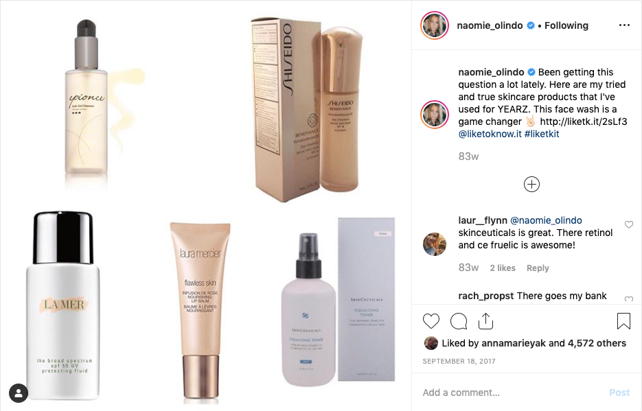 Naomie Olindo's Skincare from @naomie_olindo on Instagram 9.18.17