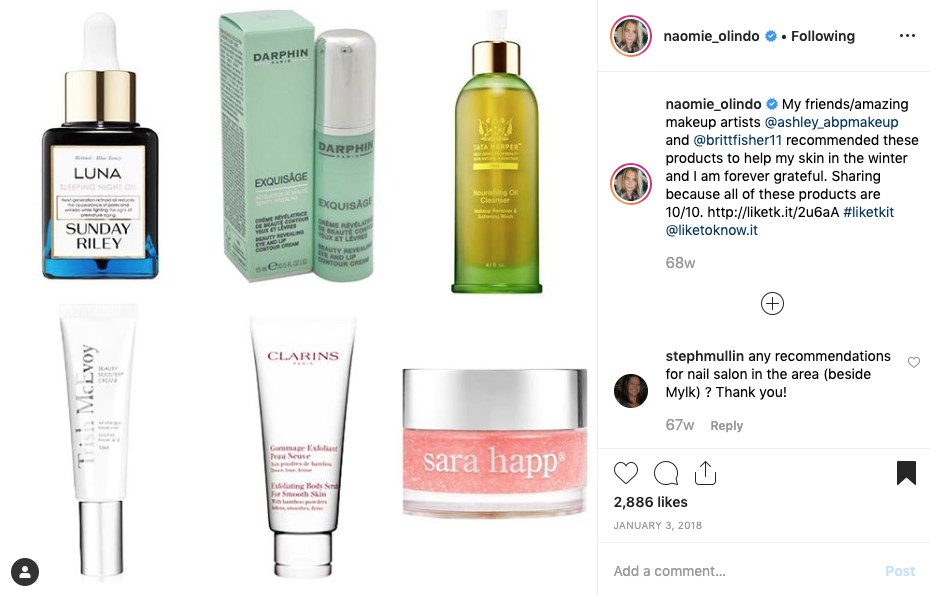 Naomie Olindo's from Southern Charm's Skincare for Winter from @naomie_olindo on Instagram 1.3.18