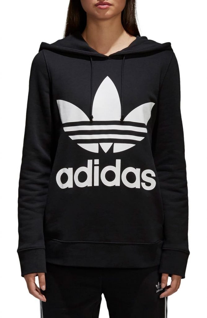 Adidas Originals Trefoil Hoodie in Black and White