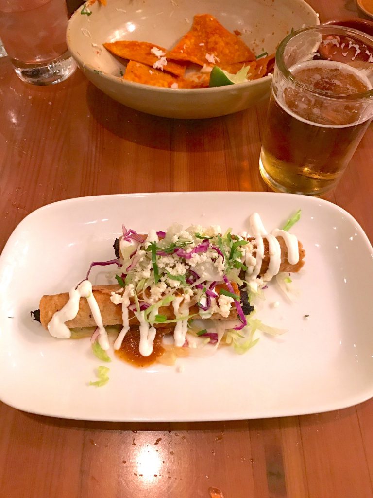 Taquitos and beer at Nopalito in San Francisco