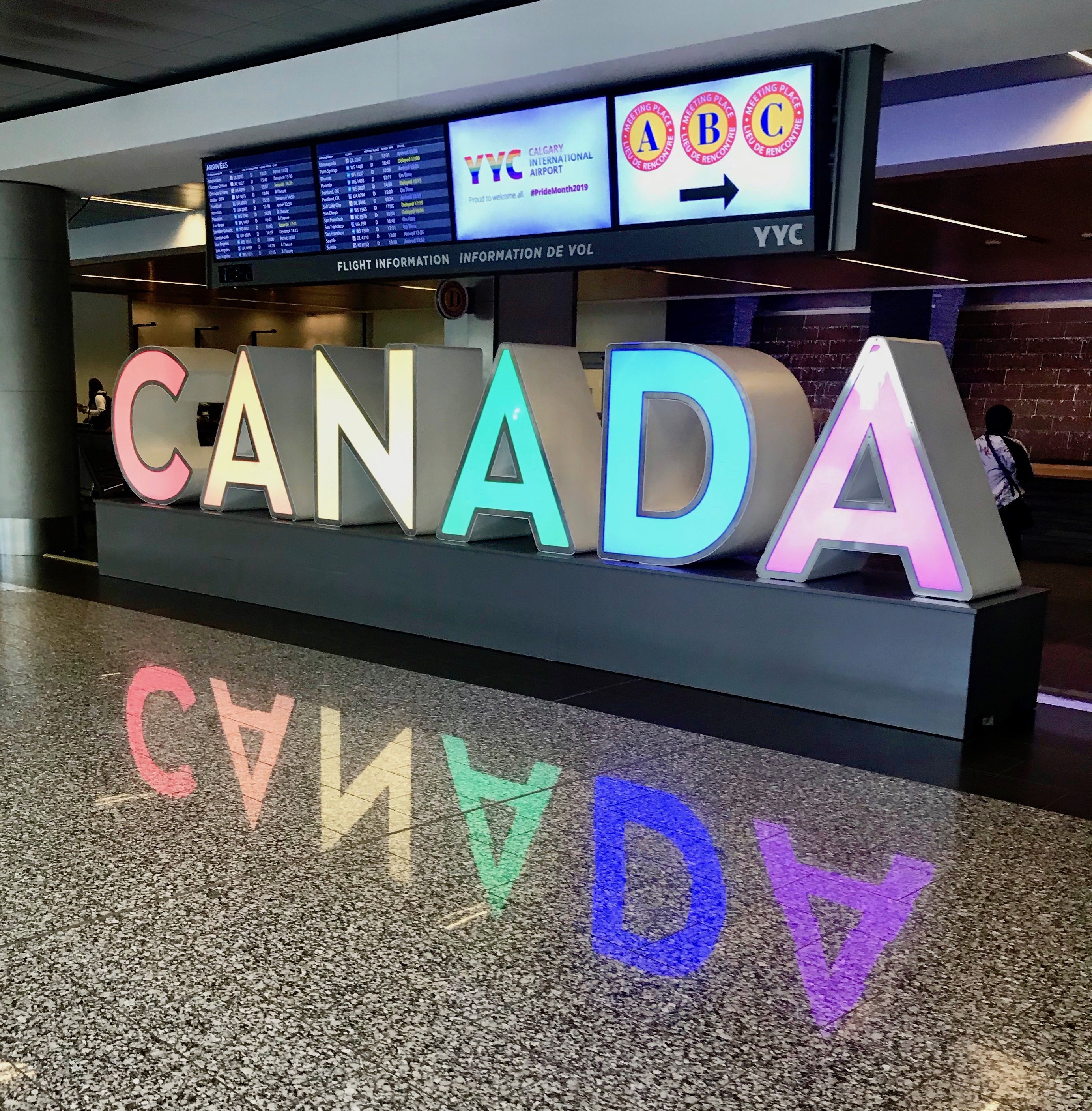 Canada sign at the Calgary airport in Alberta, Canada