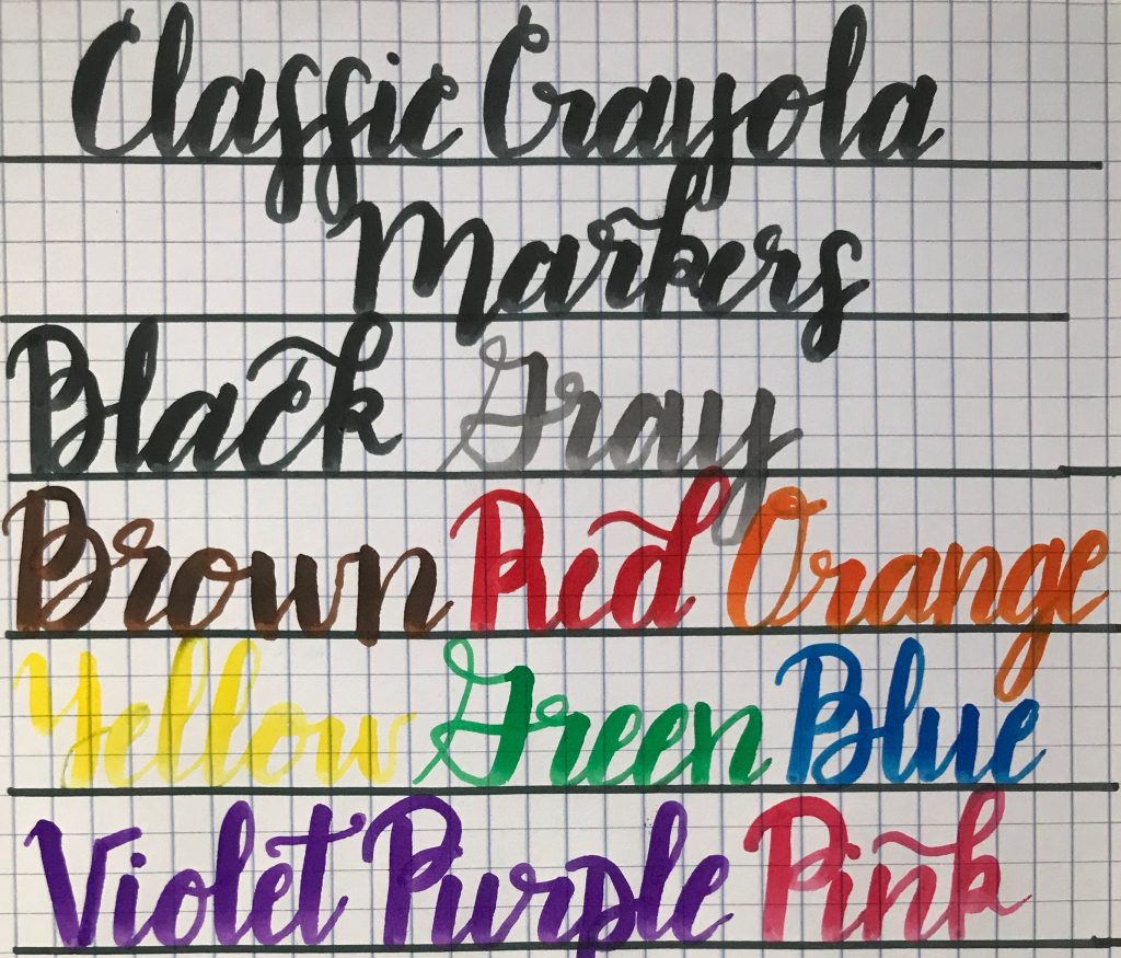 Classic Crayola Markers Calligraphy example