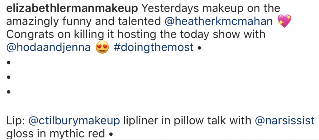 ElizabethLermanMakeup shares the lipstick she used on Heather McMahan on The Today Show