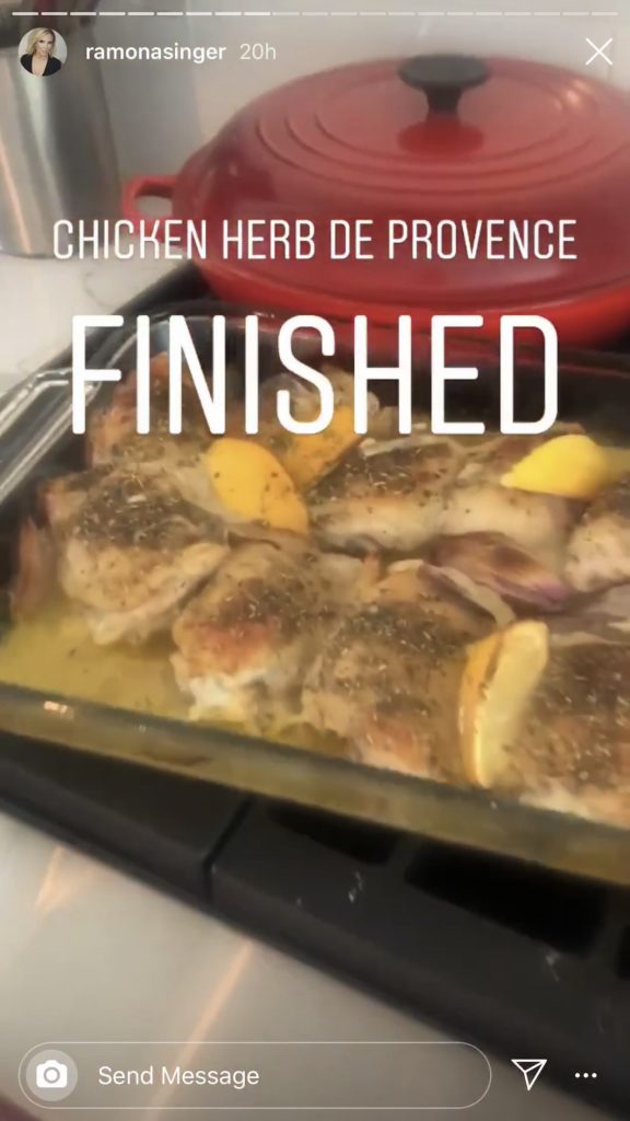 Ramona Singer Chicekn Herb de Provence Recipe from Instagram