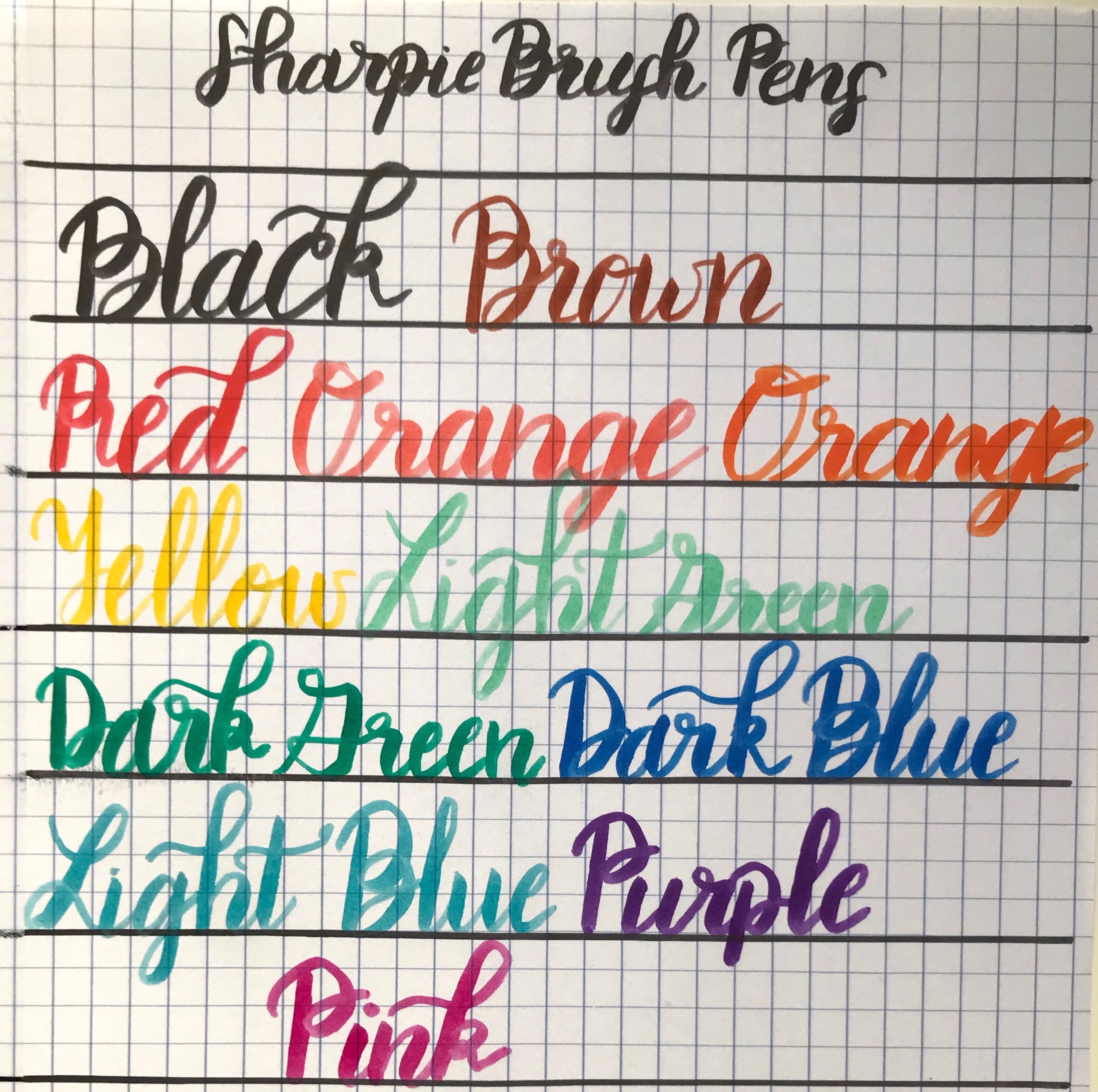 sharpie brush calligraphy