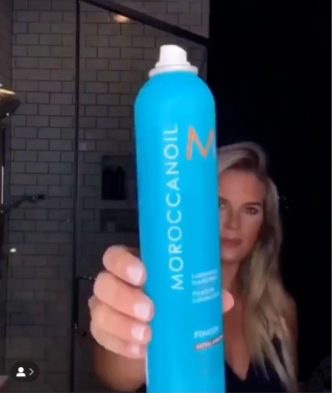 Madison uses Moroccan Oil finishing hair spray