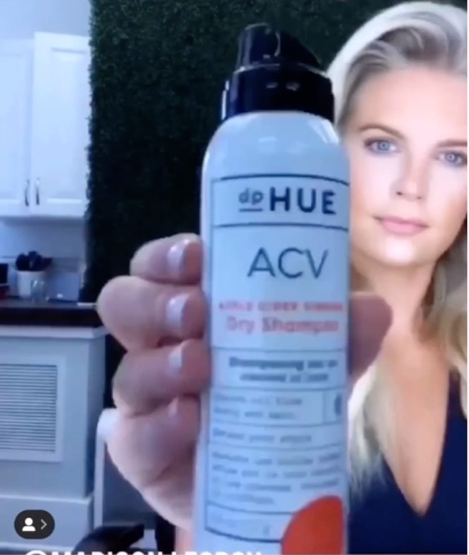 Madison Lecroy from Southern Charm using dpHue Apple Cider Vinegar Dry Shampoo