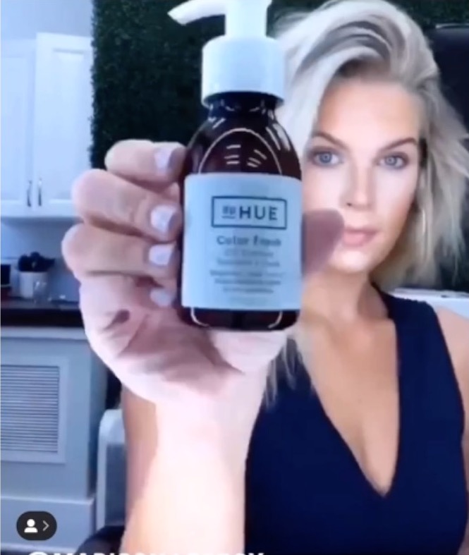 Madison Lecroy using  dpHue Color Fresh Oil Therapy in her hair